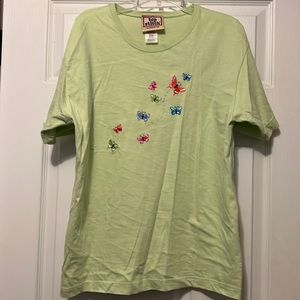 Lime green butterfly tee